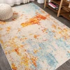 Jonathany Contemporary Pop CTP114B Orange/Multi Area Rug 5 ft. 3 in. X 7 ft. 6 in. Rectangle