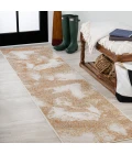 Petalo Abstract Two-Tone Modern Orange/Beige/Cream 2 ft. x 8 ft. Runner Rug