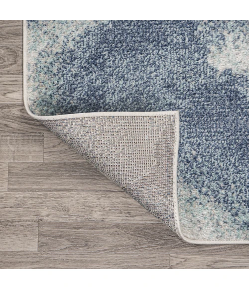 Petalo Abstract Two-Tone Modern Blue/Cream 3 ft. x 5 ft. Area Rug