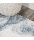 Petalo Abstract Two-Tone Modern Blue/Cream 3 ft. x 5 ft. Area Rug