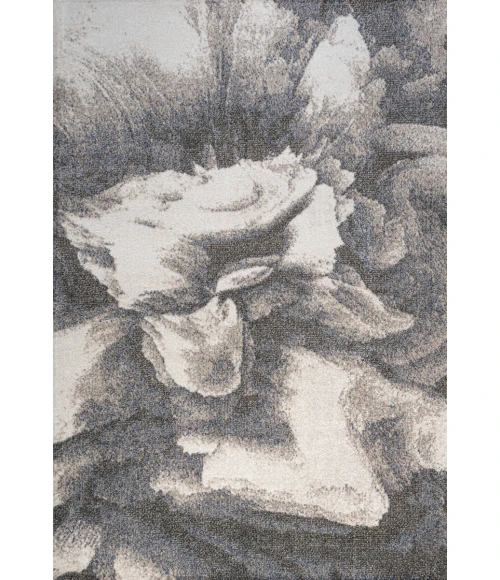 Petalo Abstract Two-Tone Modern Gray/Cream 3 ft. x 5 ft. Area Rug