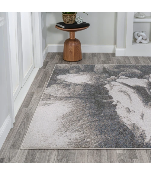 Petalo Abstract Two-Tone Modern Gray/Cream 3 ft. x 5 ft. Area Rug