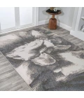 Petalo Abstract Two-Tone Modern Gray/Cream 3 ft. x 5 ft. Area Rug