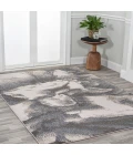 Petalo Abstract Two-Tone Modern Gray/Cream 3 ft. x 5 ft. Area Rug