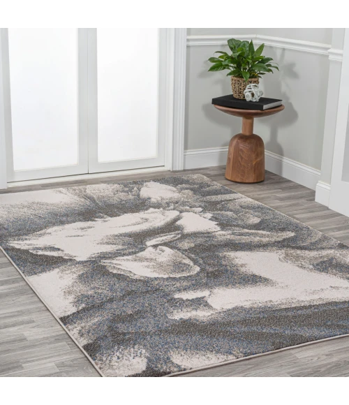 Petalo Abstract Two-Tone Modern Gray/Cream 3 ft. x 5 ft. Area Rug