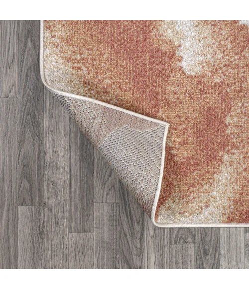 Petalo Abstract Two-Tone Modern Orange/Cream 3 ft. x 5 ft. Area Rug