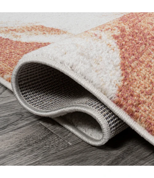 Petalo Abstract Two-Tone Modern Orange/Cream 2 ft. x 8 ft. Runner Rug