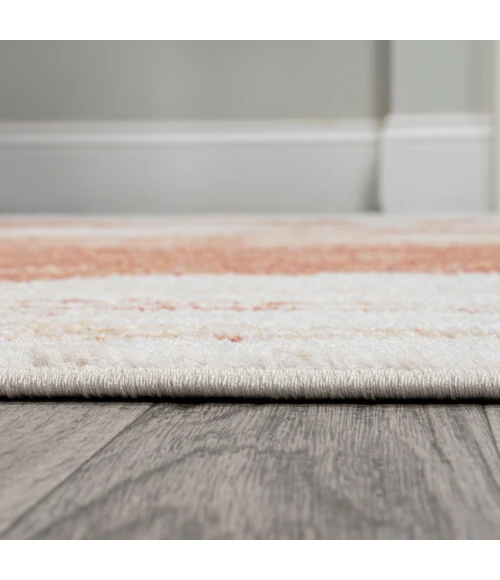 Petalo Abstract Two-Tone Modern Orange/Cream 2 ft. x 8 ft. Runner Rug