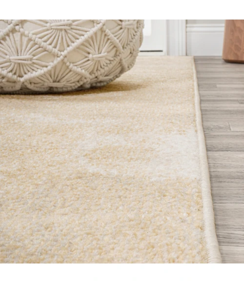 Petalo Abstract Two-Tone Modern Gold/Cream 3 ft. x 5 ft. Area Rug