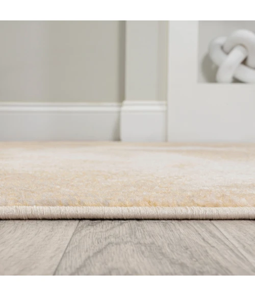 Petalo Abstract Two-Tone Modern Gold/Cream 2 ft. x 8 ft. Runner Rug