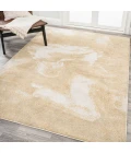 Petalo Abstract Two-Tone Modern Gold/Cream 3 ft. x 5 ft. Area Rug