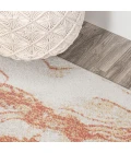 Marmo Abstract Marbled Modern Orange/Cream 2 ft. x 8 ft. Runner Rug