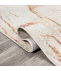 Marmo Abstract Marbled Modern Orange/Cream 2 ft. x 8 ft. Runner Rug
