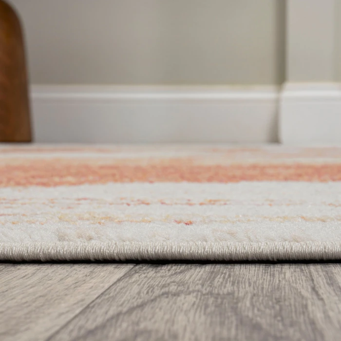 Marmo Abstract Marbled Modern Orange/Cream 2 ft. x 8 ft. Runner Rug