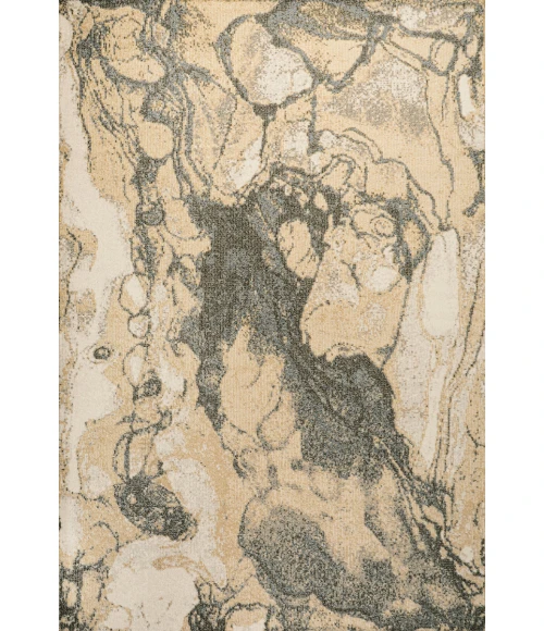 Marmo Abstract Marbled Modern Gold/Gray 3 ft. x 5 ft. Area Rug