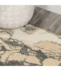 Marmo Abstract Marbled Modern Gold/Gray 2 ft. x 8 ft. Runner Rug