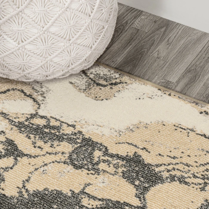 Marmo Abstract Marbled Modern Gold/Gray 8 ft. x 10 ft. Area Rug