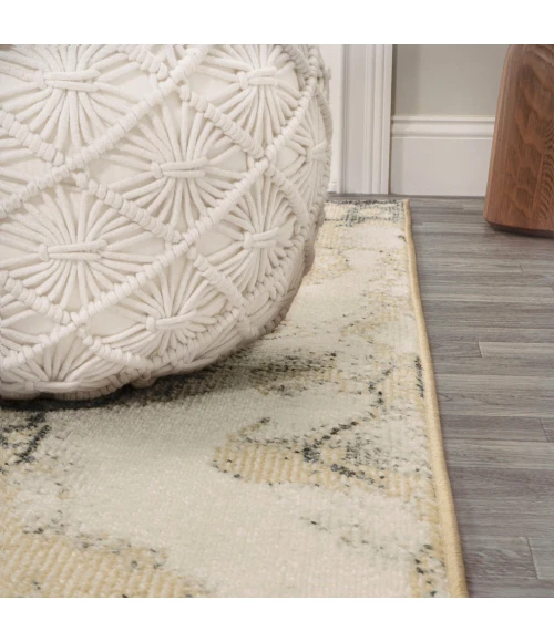 Marmo Abstract Marbled Modern Gold/Gray 2 ft. x 8 ft. Runner Rug