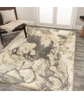 Marmo Abstract Marbled Modern Gold/Gray 3 ft. x 5 ft. Area Rug