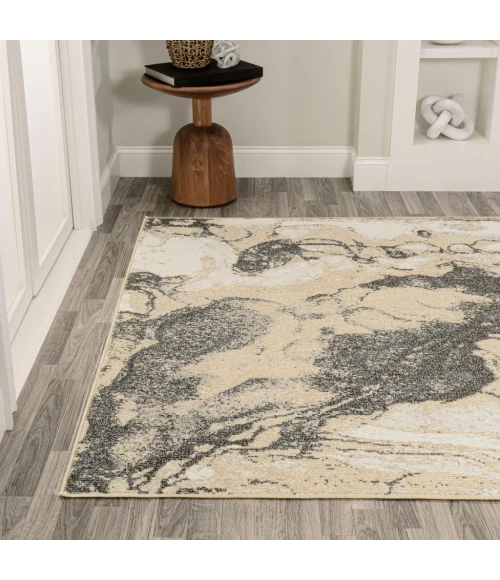 Marmo Abstract Marbled Modern Gold/Gray 3 ft. x 5 ft. Area Rug