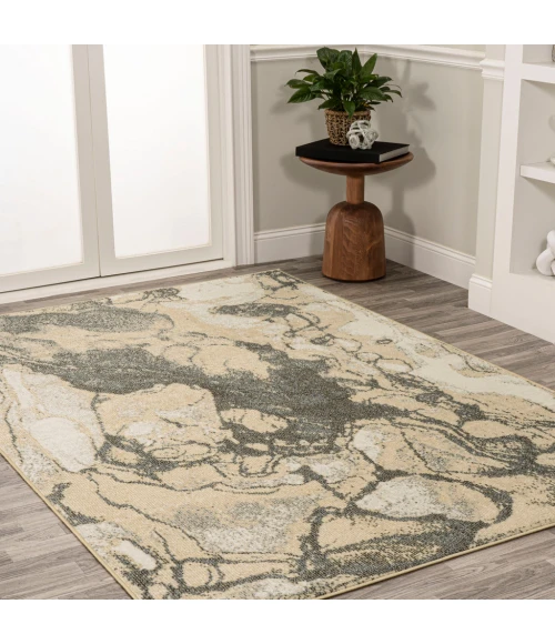 Marmo Abstract Marbled Modern Gold/Gray 3 ft. x 5 ft. Area Rug