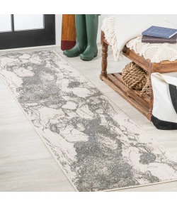 Jonathany Contemporary Pop CTP201D Gray/Cream Area Rug 2 ft. X 8 ft. Runner