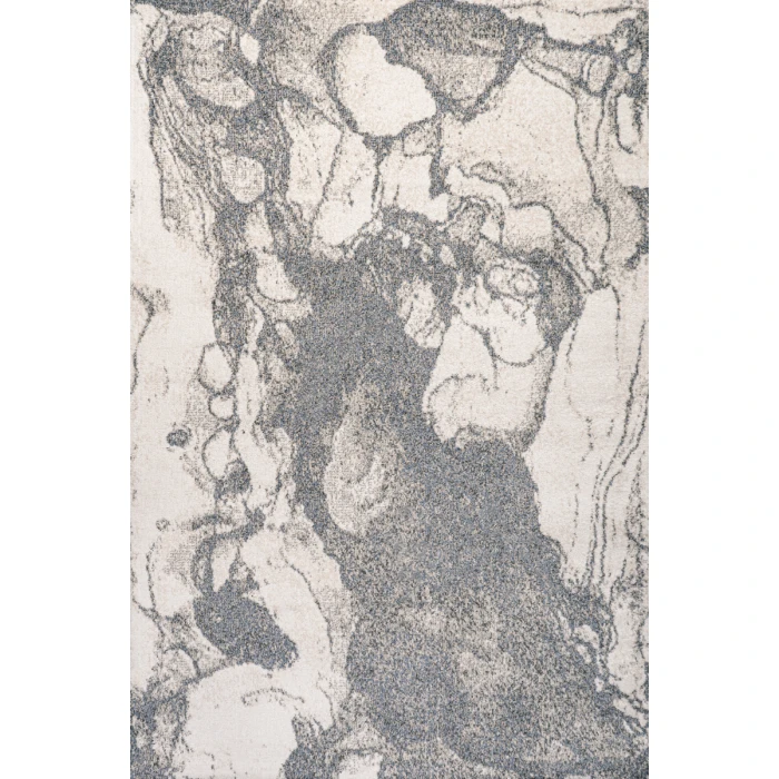 Marmo Abstract Marbled Modern Gray/Cream 4 ft. x 6 ft. Area Rug