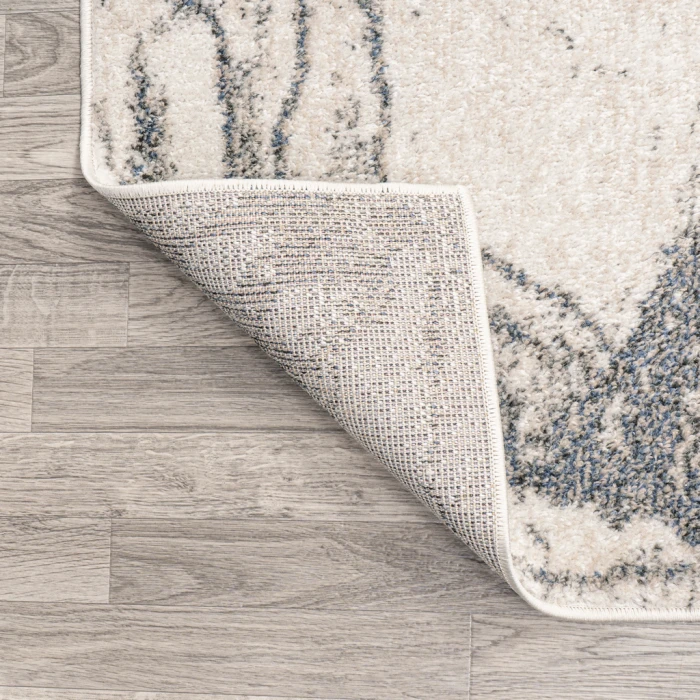 Marmo Abstract Marbled Modern Gray/Cream 4 ft. x 6 ft. Area Rug