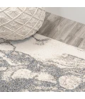 Marmo Abstract Marbled Modern Gray/Cream 4 ft. x 6 ft. Area Rug