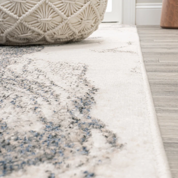 Marmo Abstract Marbled Modern Gray/Cream 4 ft. x 6 ft. Area Rug