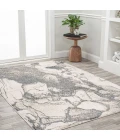 Marmo Abstract Marbled Modern Gray/Cream 4 ft. x 6 ft. Area Rug