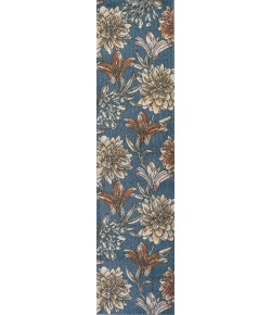 Jonathany Contemporary Pop CTP202A Blue/Orange/Cream Area Rug 2 ft. X 8 ft. Runner