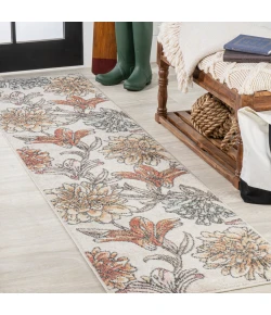 Jonathany Contemporary Pop CTP202B Orange/Blue/Cream Area Rug 2 ft. X 8 ft. Runner