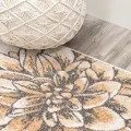 Giglio Modern Botanical Flower Orange/Blue/Cream 5 ft. x 8 ft. Area Rug