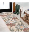 Dizi Modern Botanical Wildflower Yellow/Ivory/Red 2 ft. x 8 ft. Runner Rug