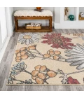 Dizi Modern Botanical Wildflower Yellow/Ivory/Red 4 ft. x 6 ft. Area Rug