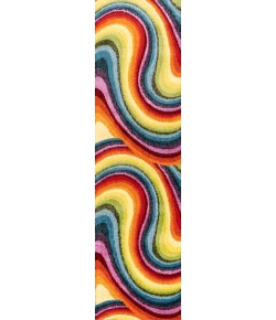 Jonathany Dazzle DZC100A Red/Yellow/Blue Area Rug 2 ft. X 7 ft. 10 in. Runner