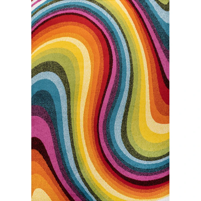 Flow Abstract Swirl Red/Yellow/Blue 3 ft. x 5 ft. Area Rug