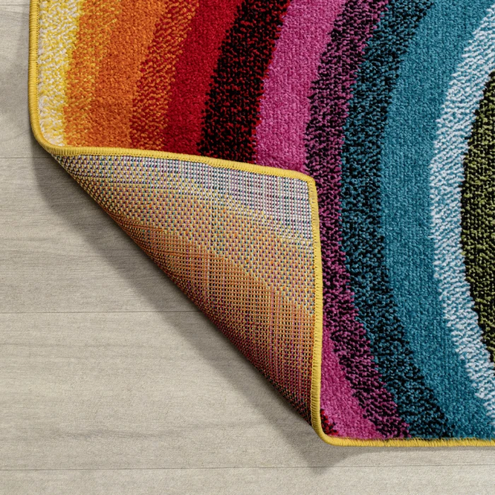 Flow Abstract Swirl Red/Yellow/Blue 3 ft. x 5 ft. Area Rug