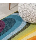 Flow Abstract Swirl Red/Yellow/Blue 3 ft. x 5 ft. Area Rug
