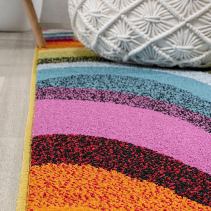 Flow Abstract Swirl Red/Yellow/Blue 3 ft. x 5 ft. Area Rug