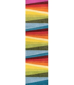 Jonathany Dazzle DZC101A Orange/Green/Blue Area Rug 2 ft. X 7 ft. 10 in. Runner
