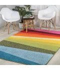Prism Geometric Striped Orange/Green/Blue 8 ft. x 10 ft. Area Rug