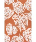 Tobago High-Low Two-Tone Monstera Leaf Orange/Ivory 8 ft. x 10 ft. Indoor/Outdoor Area Rug