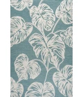 Tobago High-Low Two-Tone Monstera Leaf Blue/Ivory 8 ft. x 10 ft. Indoor/Outdoor Area Rug