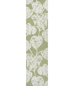 Jonathany Hawaii HWC100D Light Green/Ivory Area Rug 2 ft. 2 in. X 8 ft. Runner