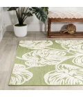 Tobago High-Low Two-Tone Monstera Leaf Light Green/Ivory 8 ft. x 10 ft. Indoor/Outdoor Area Rug