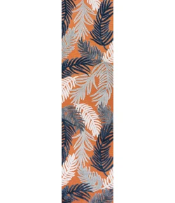 Jonathany Hawaii HWC101A Orange/Navy/Ivory Area Rug 2 ft. 2 in. X 8 ft. Runner