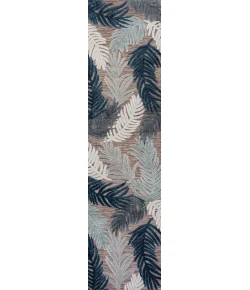 Jonathany Hawaii HWC101B Brown/Navy/Ivory Area Rug 2 ft. 2 in. X 8 ft. Runner