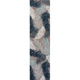 Montego High-Low Tropical Palm Brown/Navy/Ivory 2 ft. x 8 ft. Indoor/Outdoor Runner Rug